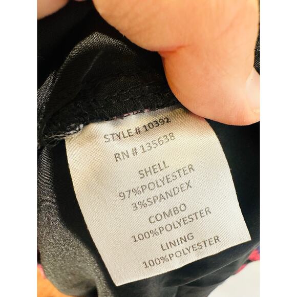 HUTCH Black Purple Floral Lace Skirt V-Neck Plunging High-Low Dress Size 4 - Picture 10 of 14